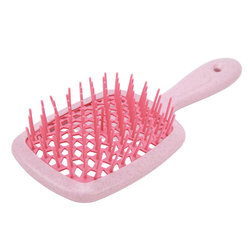 Изогнутая щетка для волос с вентиляционным отверстием, массажная лопатка для кожи головы, распутывающая щетка, инструмент для укладки волос для быстрой сушки феном, розовая