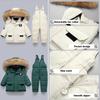 Toddler Snowsuit Boy Baby Winter Coat Girl Snow Pants and Jackets Bib 1-2-3-4-5T Kid White Pink