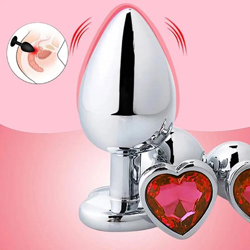 3PCS S/M/L Metal Anal Plug Butt Plug Sex Toy Butt Toy for Women Men Couples Adult Game Masturbator Anal Diamond Sex Shop 18+