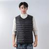 Men's 90% Down Solid Color V-Neck/Round Neck Vest Plus Size Jacket