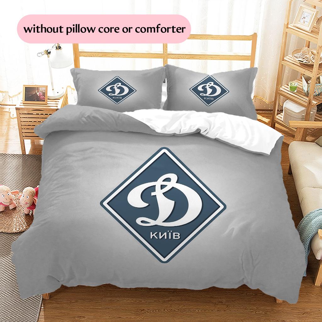 FC Dynamo Kyiv Pattern Bedding Quilt Set Home Decoration Gift (1 * duvet cover + 2 * pillowcase without core)