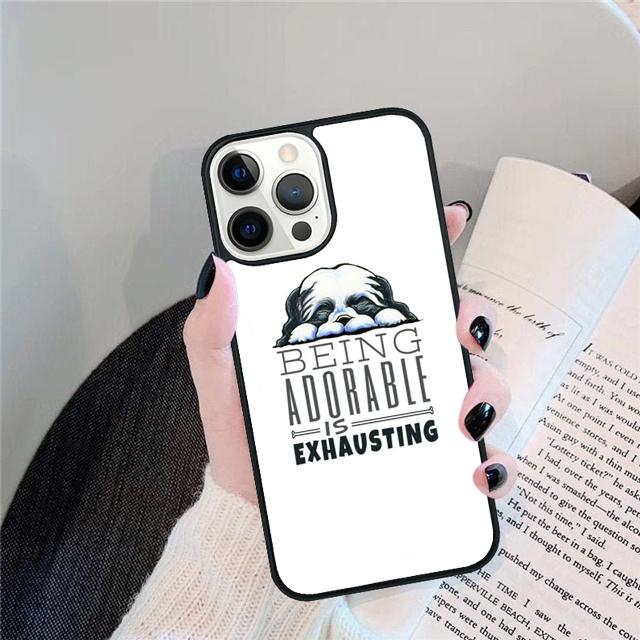 Мультяшная собака Ши-тцу Чехол-оболочка Для iPhone 17 Air 15 16 14 13 12 Pro Max 11 Pro Max Plus Чехол для телефона