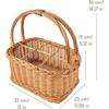 Panier à Bouteilles - CREATIVE HOME - 6 compartiments - 33 x 23 x 36 cm - Osier - Marron
