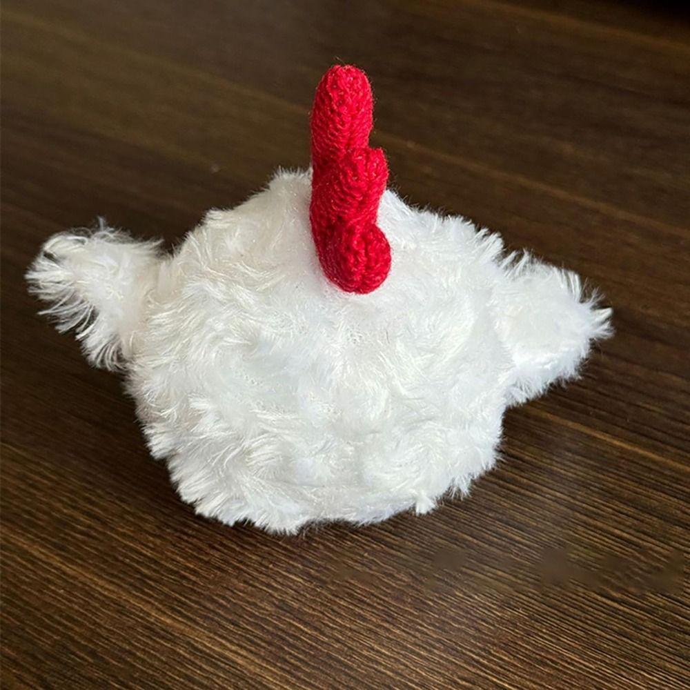 Cute Positive Knitting Chicken Doll Handmade Plush Animal Figures for Friends Kids