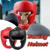 Full-Covered Boxing Helmet PU Leather Karate Head Guard Taekwondo Head Gear Kickboxing