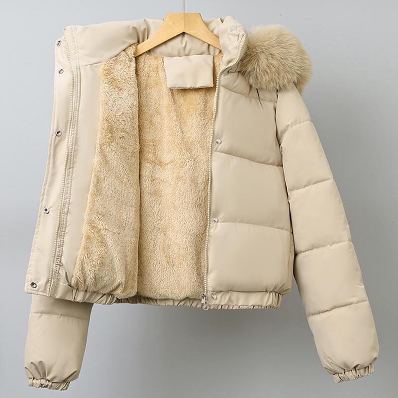 Модное зимнее пальто женское короткое парки с капюшоном воротник из искусственного меха свободное толстое теплое женские куртки