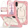Redmi Pad 2 11 Inch Case Color Contrast Silicone Cover With 360 Rotating Stand Shockproof Protector