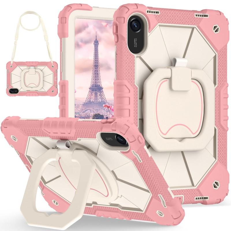 Redmi Pad 2 11 Inch Case Color Contrast Silicone Cover With 360 Rotating Stand Shockproof Protector
