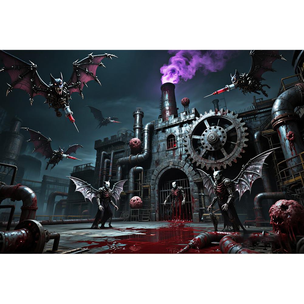 Horror Haunted House Tapestry Photography Background Halloween Vampire Scary Ghost Photo Studio Portrait Decor Backdrop