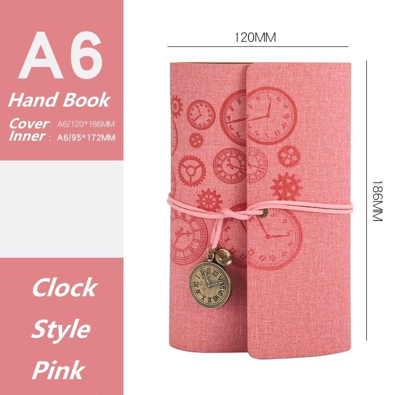 Retro Style Creative Hand Book A6 Spiral Ring Binder Leather Notepad Small Notebook