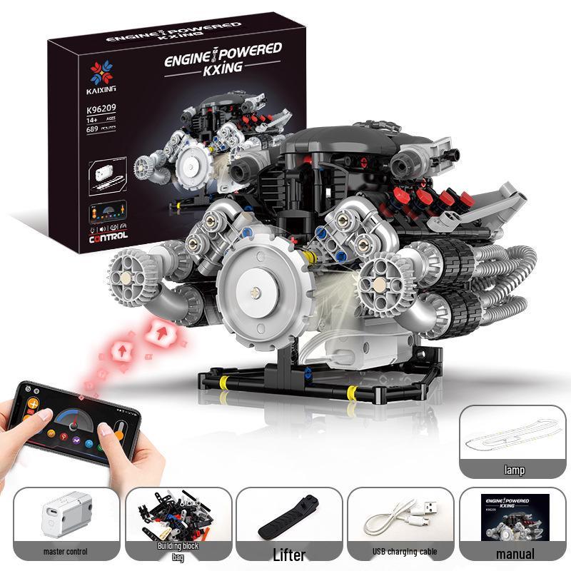 Ferrari V8 Engine Model Kit with App-Controlled Lights & Mechanisms