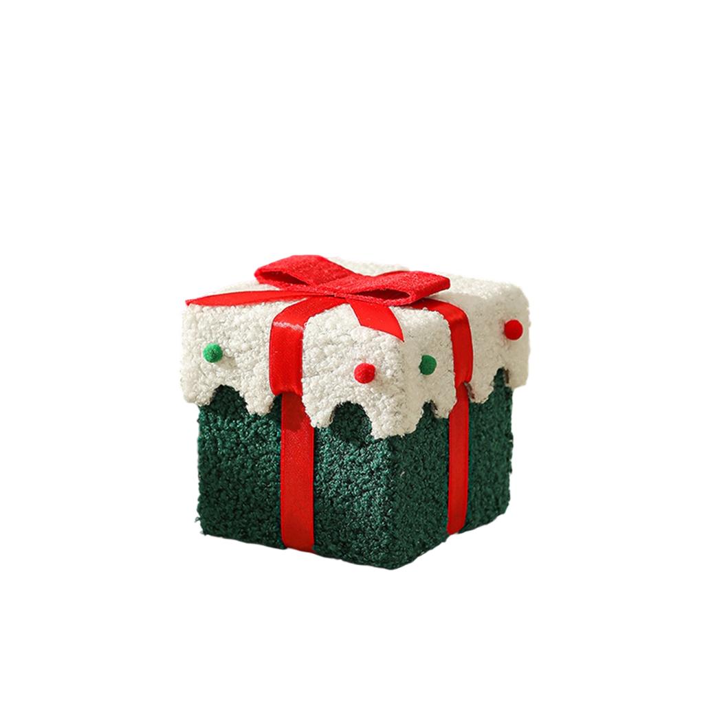 Christmas Decoration Gift Box Thick Velvet Gift Box With Bow, Suitable For Christmas Indoor And Outdoor Home Garden Party Decoration