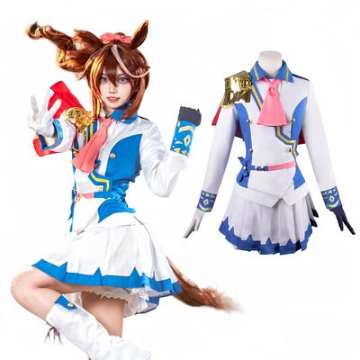 Uma Musume Косплей Токай Тейо Косплей Верх Радостного Косплея Костюм для Косплея Uma Musume Костюм Событие Костюм на Хэллоуин Школьный Фестиваль [NOKIJP]