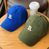 Retro Letter Baseball Hat Letter R Sun Hat Retro Embroidery Baseball Cap  Men