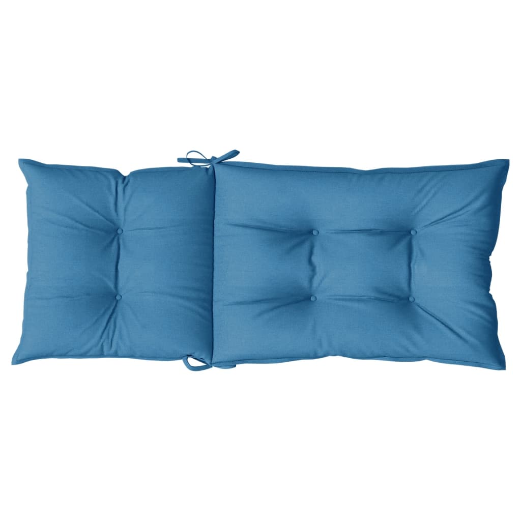 High Back Chair Cushions 6 pcs. Blue Melange 120 x 50 x 7 cm Fabric