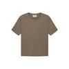 Fear of God Essentials FW21 Урожай Однотонная футболка с принтом букв, круглым вырезом, коротким рукавом, унисекс, топ, пшенично-коричневый FOG-FW21-008