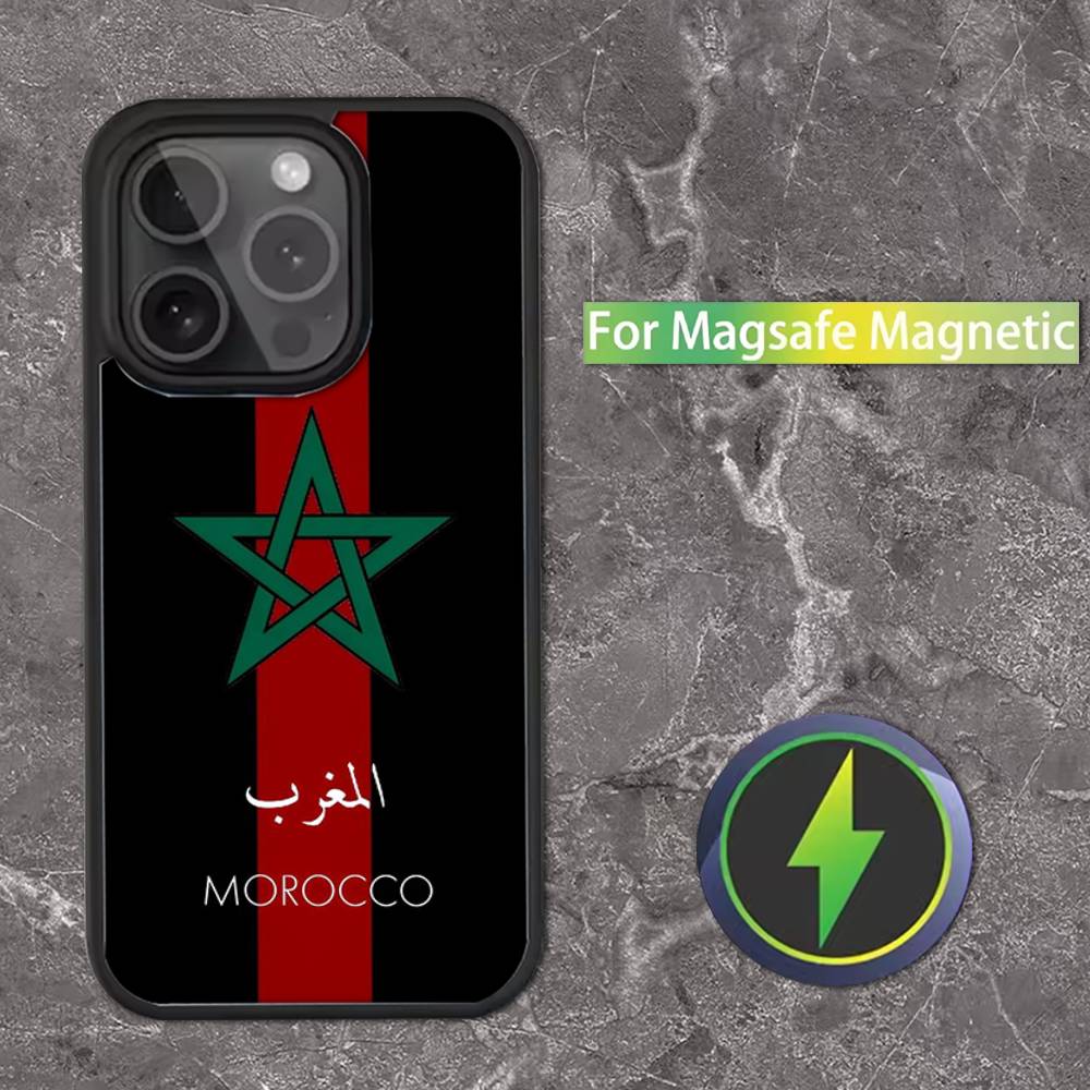 Morocco Flag PassportS Phone Case For iPhone 17,16,15,14,13,12,11,Pro,Max,Plus,Mini,SE4,E Magnetic For Magsafe Wireless