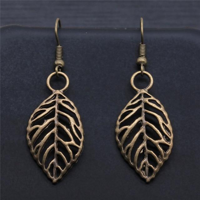 Винтажные простые старинные серебряные серьги-подвески в виде ветки клевера для женщин и девушек в подарок