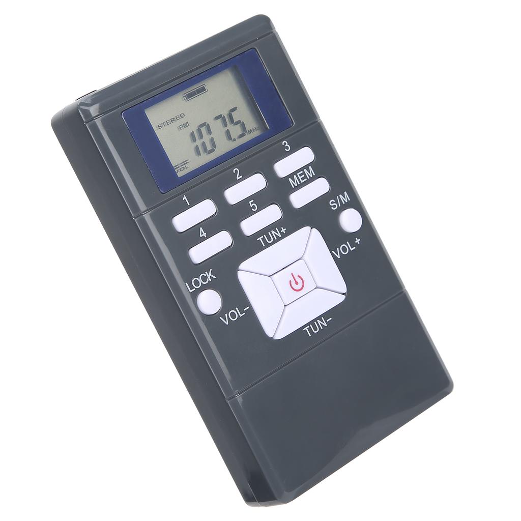 QQT102 Профессиональный радиоприемник Мини Портативный FM стерео приемник с ЖК-дисплеем Наушники Темно-серый