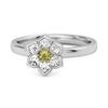 Peridot Floral Cluster Ring - Sterling Silver