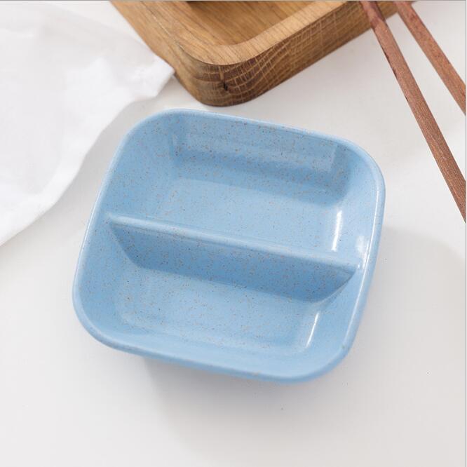 Wheat Straw Seasoning Plate Calf Sauce Vinegar Tableware Dinner Plate Sauce Plate Multi-purpose Draining Plate