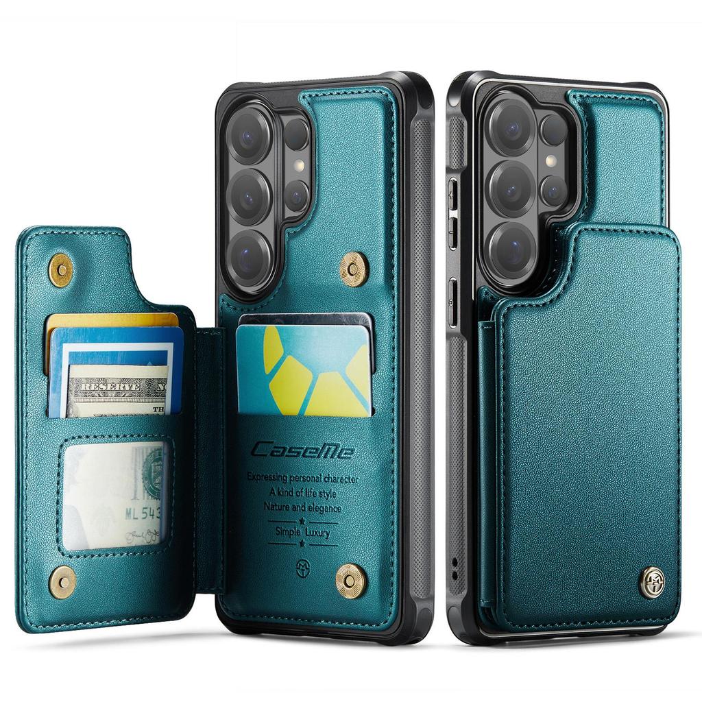 CaseMe Премиальный чехол из ПУ кожи для Samsung Galaxy S26+ S25 S24 S23 S22 S21 S20 Plus Ultra FE Кошелек-держатель для карт Защитная задняя крышка телефона Наклейки