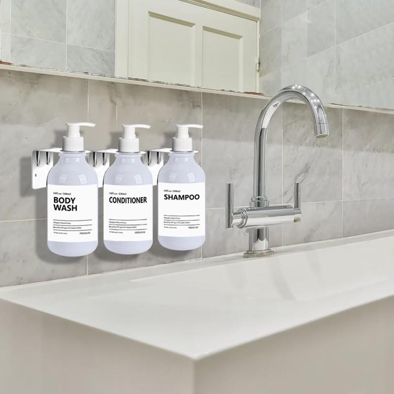 500 мл Белый лосьон Бутылка для настенного крепления для душа Бутылки для мыла с этикетками Диспенсеры для мытья тела для ванной комнаты, кухни, раковины