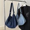 2024 Denim Blue Women's Retro Canvas Shoulder Bag - Large Capacity, Casual Crossbody, Lazy Style