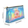 Retro Strawberry Pearl Shell Pattern Laser Cosmetic Makeup Bag, Holographic Travel Toiletry Pouch with Aesthetic Print for Girls Women Holiday Gift