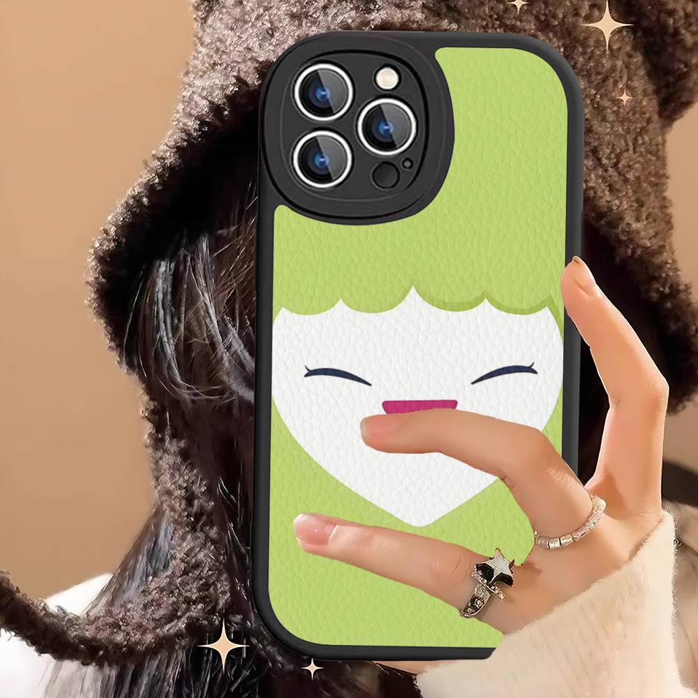 Laburi Twice-Lovelys Leather Phone Case For IPhone 16 14 15 Pro Plus 13 12 11 Pro Max Silicone Cover