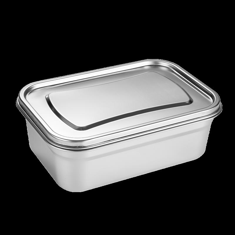 Глубокий квадратный контейнер из нержавеющей стали 304 для свежих продуктов, коммерческий, с крышкой, для хранения в морозильной и холодильной камерах