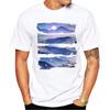 TEEHUB Mountain Sunset Brushstrokes Men T-Shirt African Safari Sunset T Shirts Short Sleeve Tshirts Geometric Harajuku Tee#Color(1)