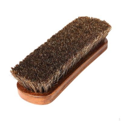 Щетка для полировки обуви из конского волоса с кожаной длинной щетиной, удобная для полировки мебели