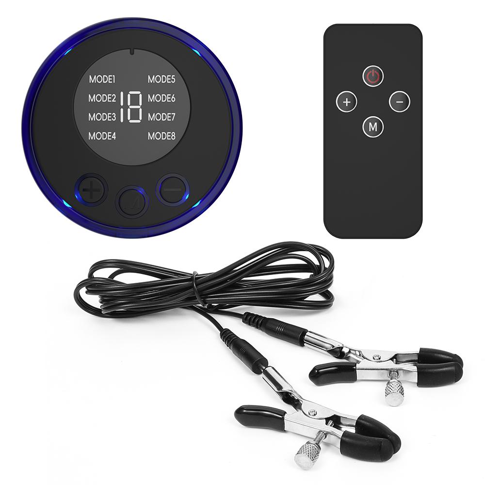 SM BDSM Electric Shock Nipple Clamps Flirting Sex Toy Pulse Full Body Massager Pads Stimulation Powerful Breast Clitoris Clip