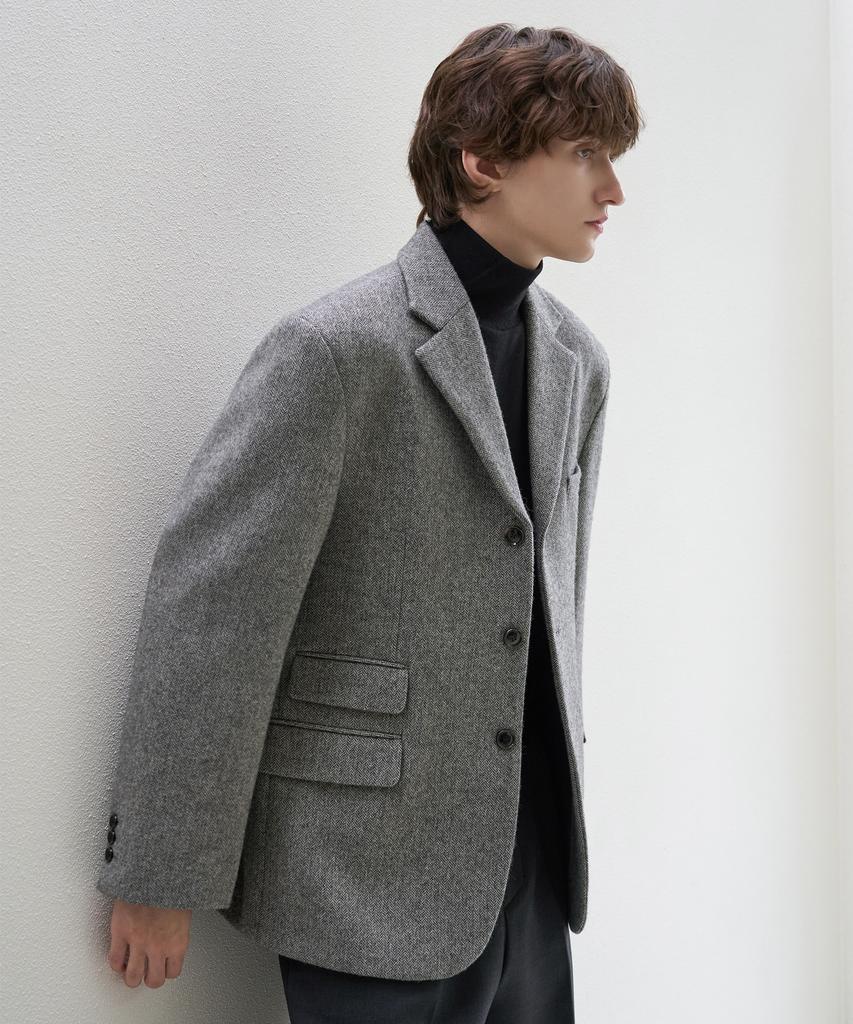 Trip Le Sens [F/W] Two-Flap Pocket 3B Blazer_Herringbone Black