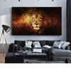 Canvas Painting Abstract Lion Head Fire Animal Wall Art Decoration Home Decor Wall Pictures For Living Room Quadro