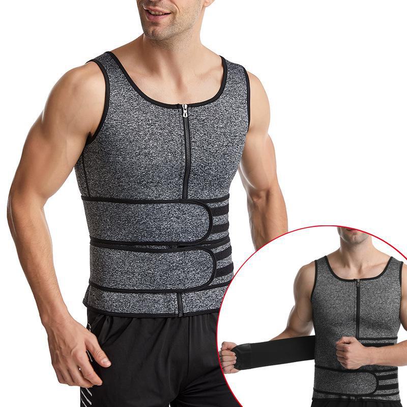 Men's Dual Belt Sweat-Enhancing Shapewear Vest Corset for Sports & Waist Training