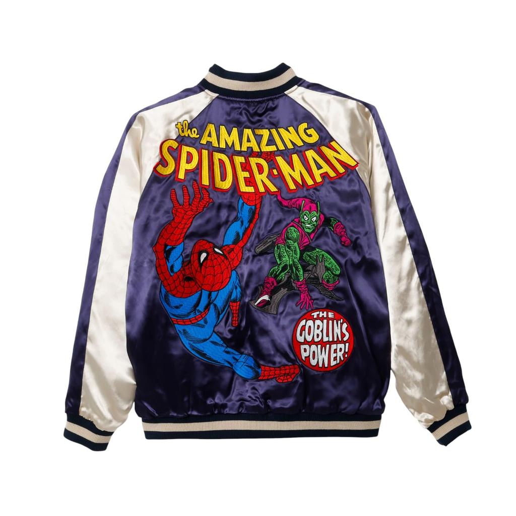 Small Planet Marvel Reversible Sukajan Large Jacket, Spider-Man,