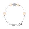 Bracelet - - 4 Freshwater Cultured Pearls 6-7 Mm - 925 Silver - Adjustable Length 14-18 Cm