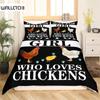 Комплект постельного белья с изображением курицы, королева, фермерское животное, пододеяльник, курица, петух, стеганое одеяло для девочек, подростков, женщин, декор спальни