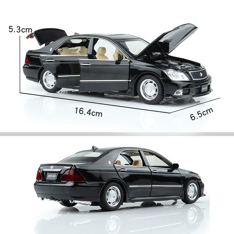 Toyota Crown 12th Generation Simulation Diecast & Toy Vehicles Sounds & Light Pull Back Car 1:32 Alloy Collection Model