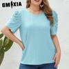 Женские модные повседневные однотонные футболки и топы с короткими рукавами и круглым вырезом с принтом
