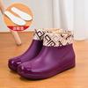 Fashion women's rain shoes short tube outer wear water shoes warm non-slip rain boots waterproof boots kitchen car wash work rubber shoes