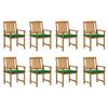 Day and Night - Day and Night Garden Chairs with Cushions 8 Units Solid Acacia Wood
