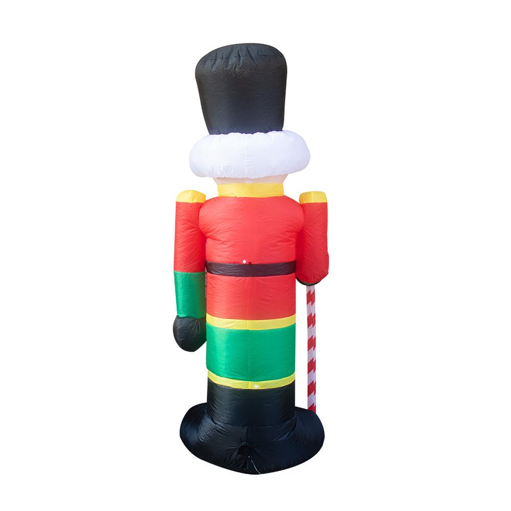 Christmas Inflatable Decor 2.4M Giant Santa Soldier with Lights Outdoor Holiday Decoration