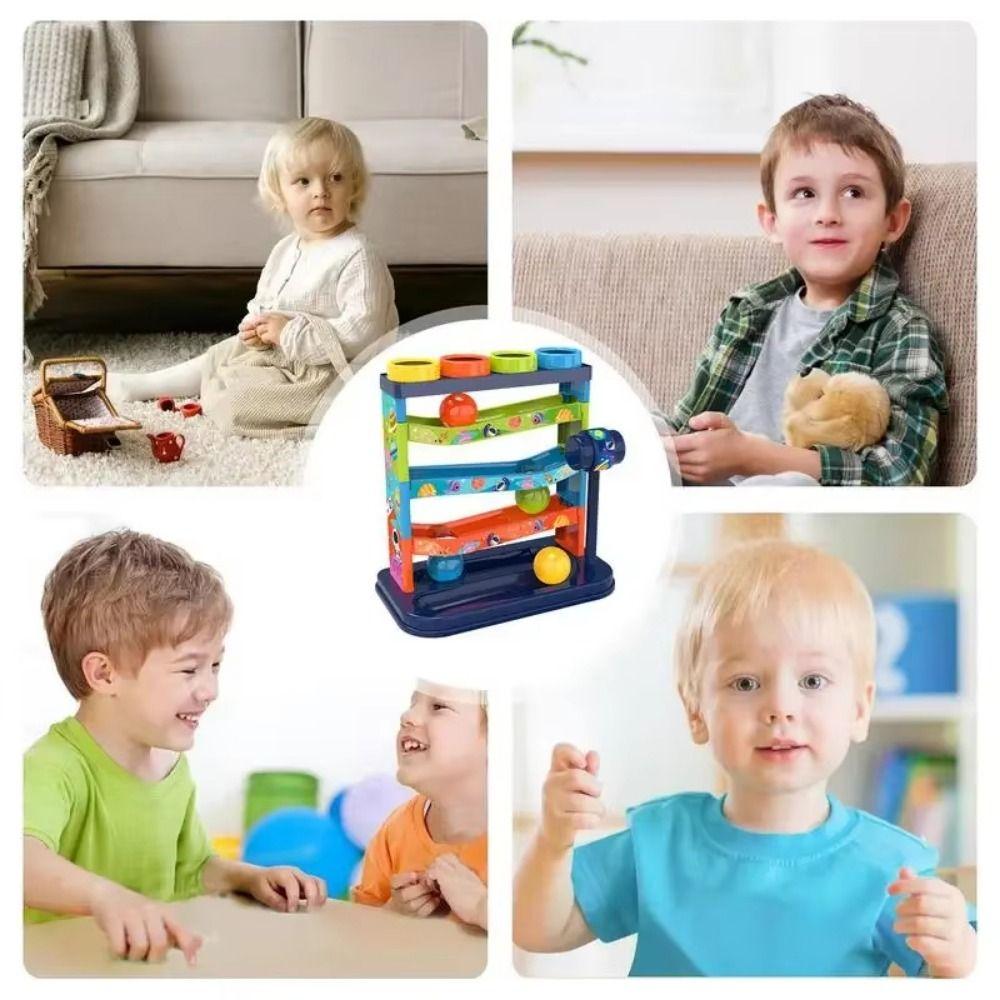 Montessori Slide Rolling Ball Ramp Toy Interactive Track Knocking Ball Toy  Children's