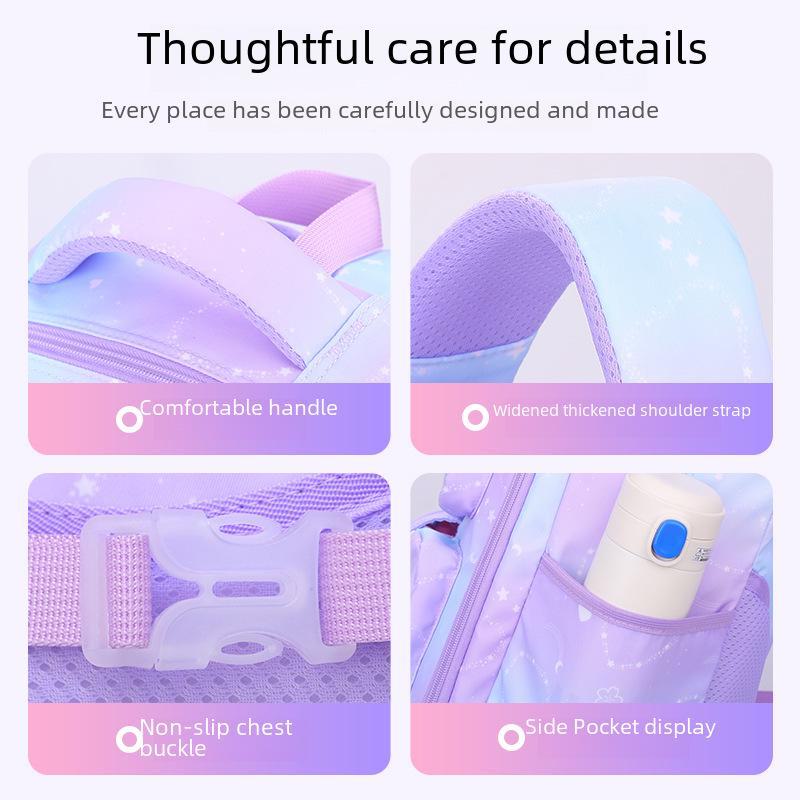 Sesame Gradient Cartoon Backpack for Girls, Grades 1-6