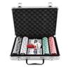 200PCS Poker Chips Game Set with Cards Dices Portable Aluminum Case for Kids Adults