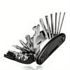 Bicycle Maintenance Combination Tool 16-in-1 Screwdriver Set Multifunctional Folding Repair and Tire Repair Wrench Set