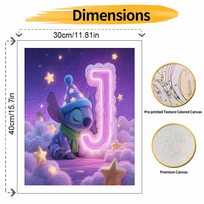Disney Набор для рисования маслом Stitch спит буква J, ручная работа DIY, художественная живопись, домашнее украшение стен, эстетическое настенное искусство для спальни